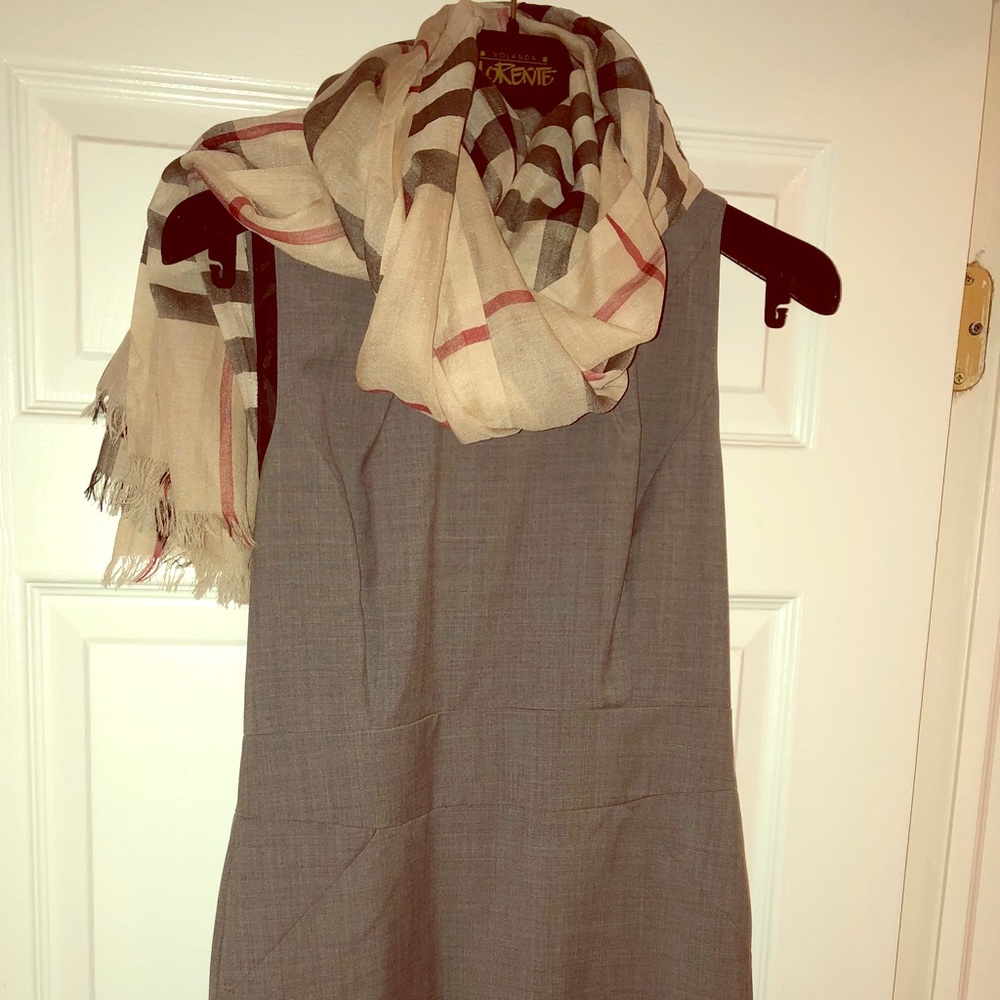 JCrew Sleeveless Gray Sheath Dress w/ Back Pleats